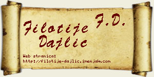 Filotije Dajlić vizit kartica